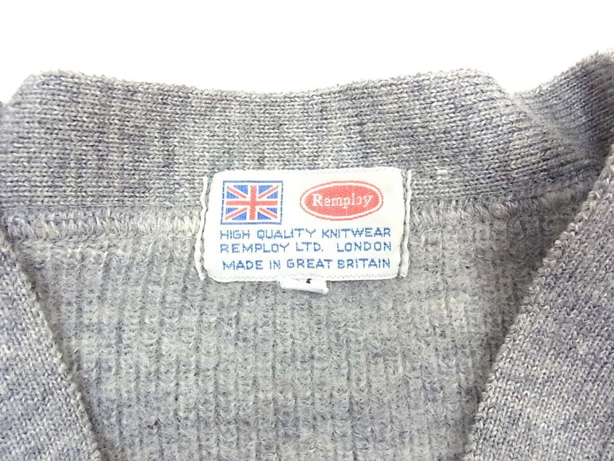 70S ヴィンテージ◇Remploy ウールニット カーディガン 英国老舗 