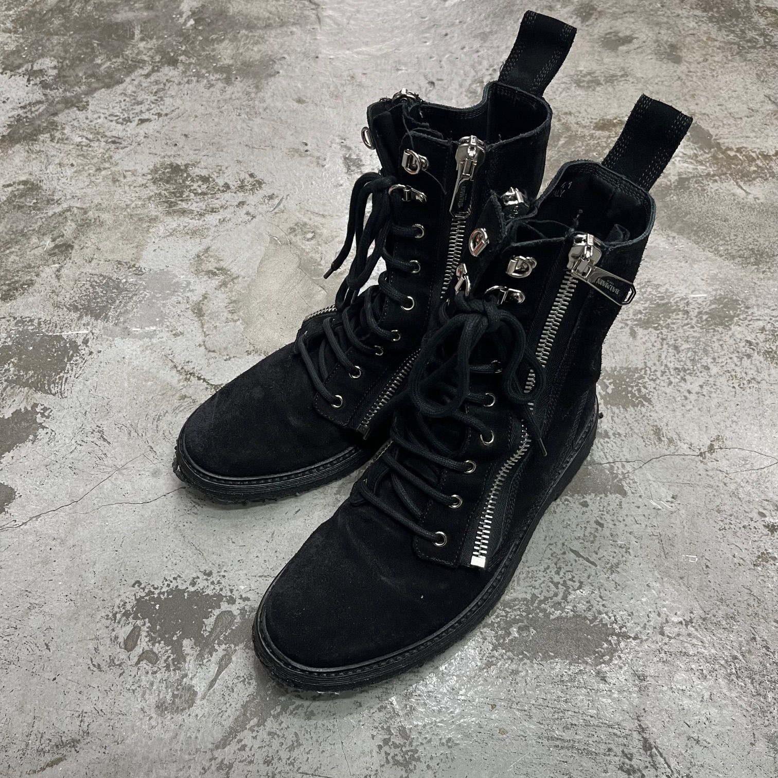 BALMAIN RANGERS 1C144L レンジャー ダブルジップ スエード ブーツ 
