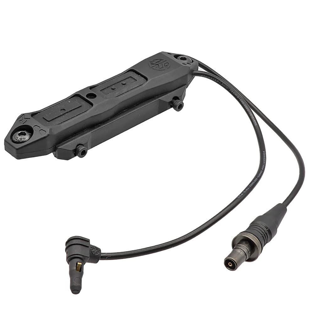 実物対応プラグ搭載 武品 SOMOGEAR TAPS デュアルスイッチ SUREFIREプラグ PEQプラグ 20mmレイル - M-LOK 取り付け可 リモートスイッチ BK ブラック