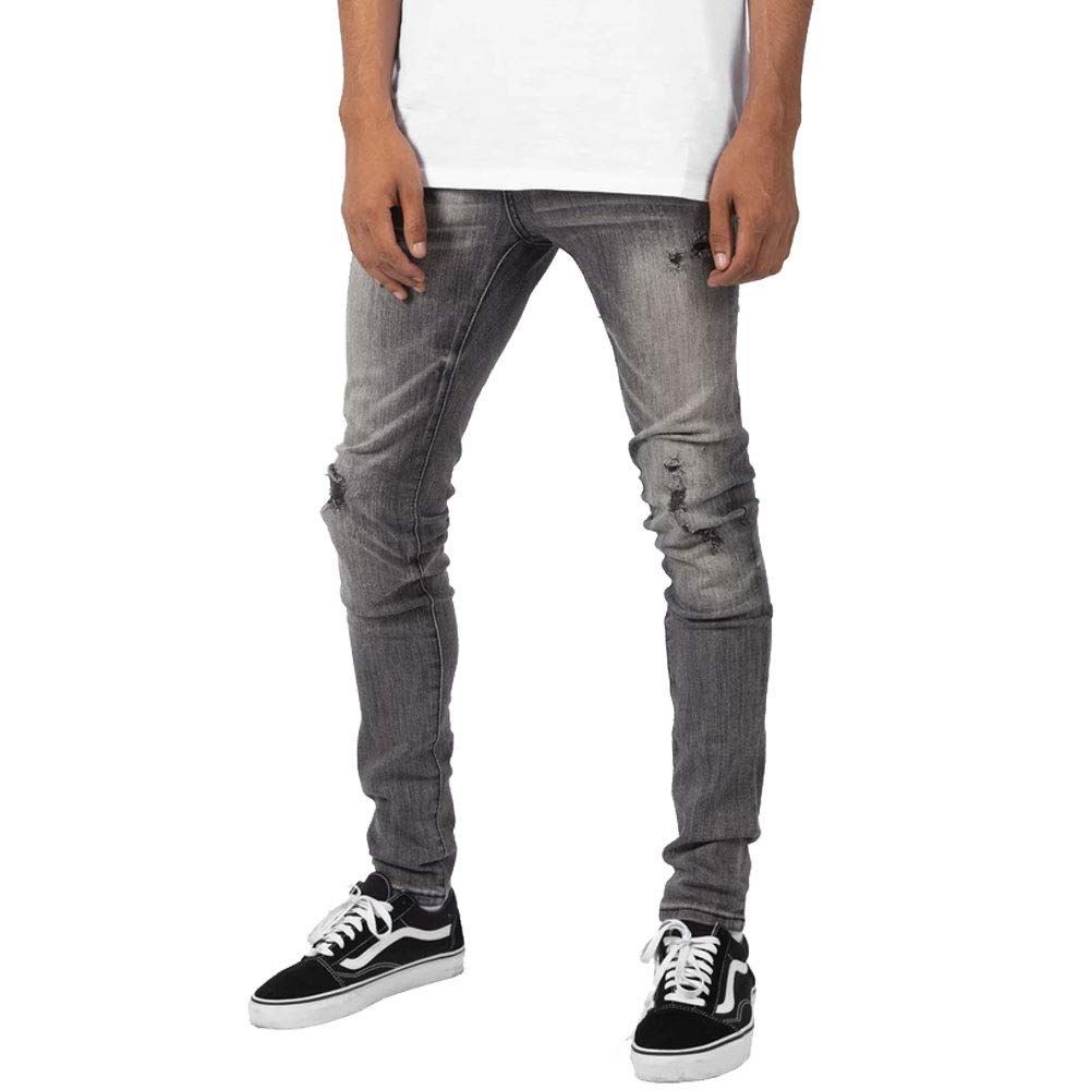 Size 28_Color グレー ミニマル デニム スキニーパンツ メンズ 28inch グレー 048