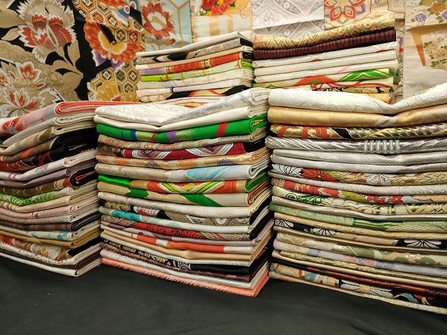 平和屋本店□袋帯 西陣 まとめて100点 向かい鶴 人物 蝶 更紗 花柄 宝