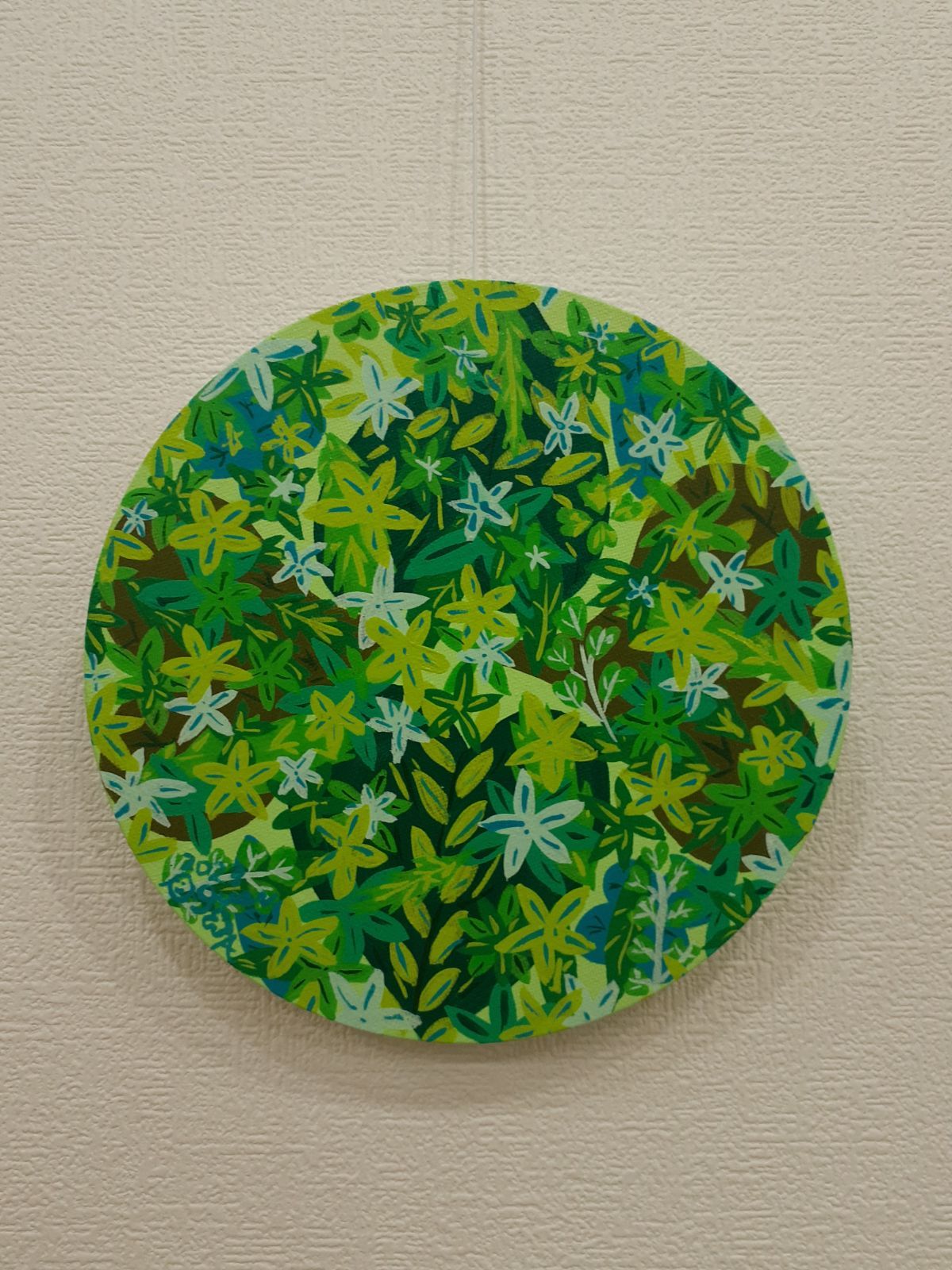 緑の曼荼羅 画家 小楠アキコ作品 サイズ30×30cm アクリル絵の具 - 通販