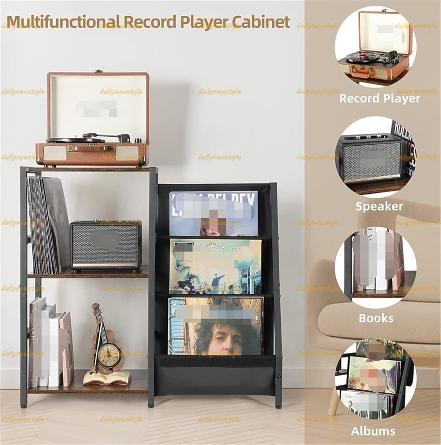人気推薦◆レコードラック 絵本棚 レコードプレーヤーテーブル 雑誌 定期刊行物 ブックラック メタルレコードホルダー 部屋 オフィス用