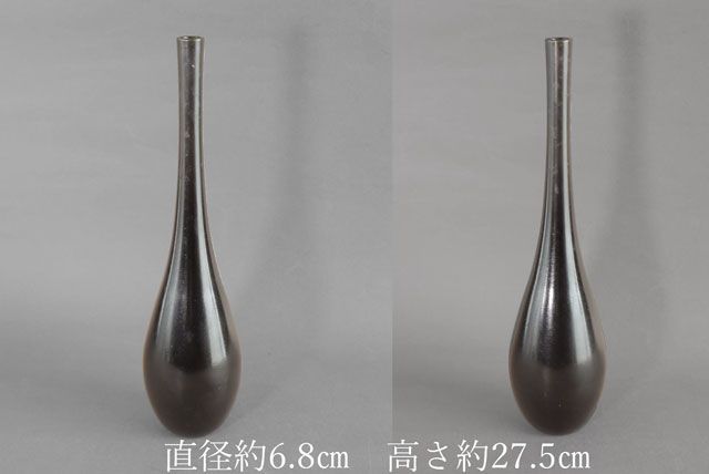 金谷浄雲造 唐銅曽呂利 花入 唐銅 曽呂利花入