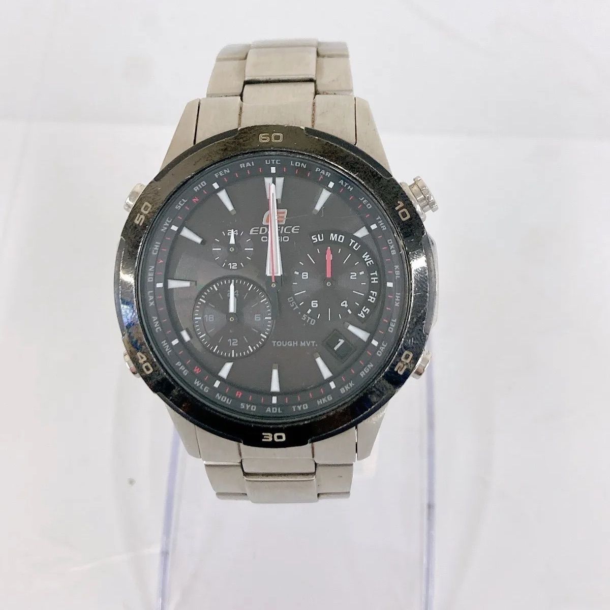 ％３ 不動品 CASIO EDIFICE ソーラー電波時計 EQW-560DB-1AJF ブラック カシオ エディフィス 時計 1