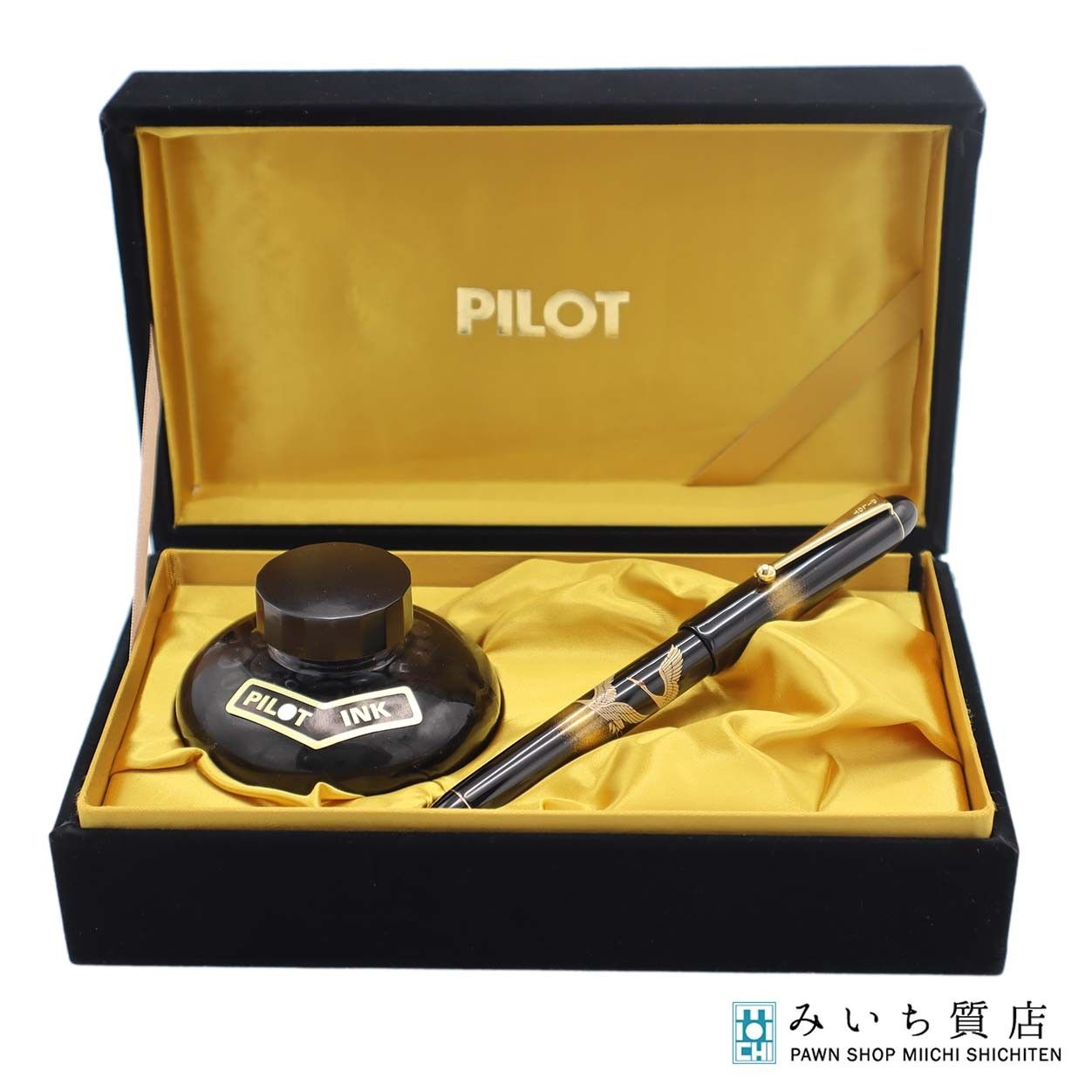 PILOT パイロット 万年筆 ペン先14k-585刻印 蒔絵 鳳凰 Mサイズ 中字 インク付き 筆記用具 筆記未 ケース有 ok75