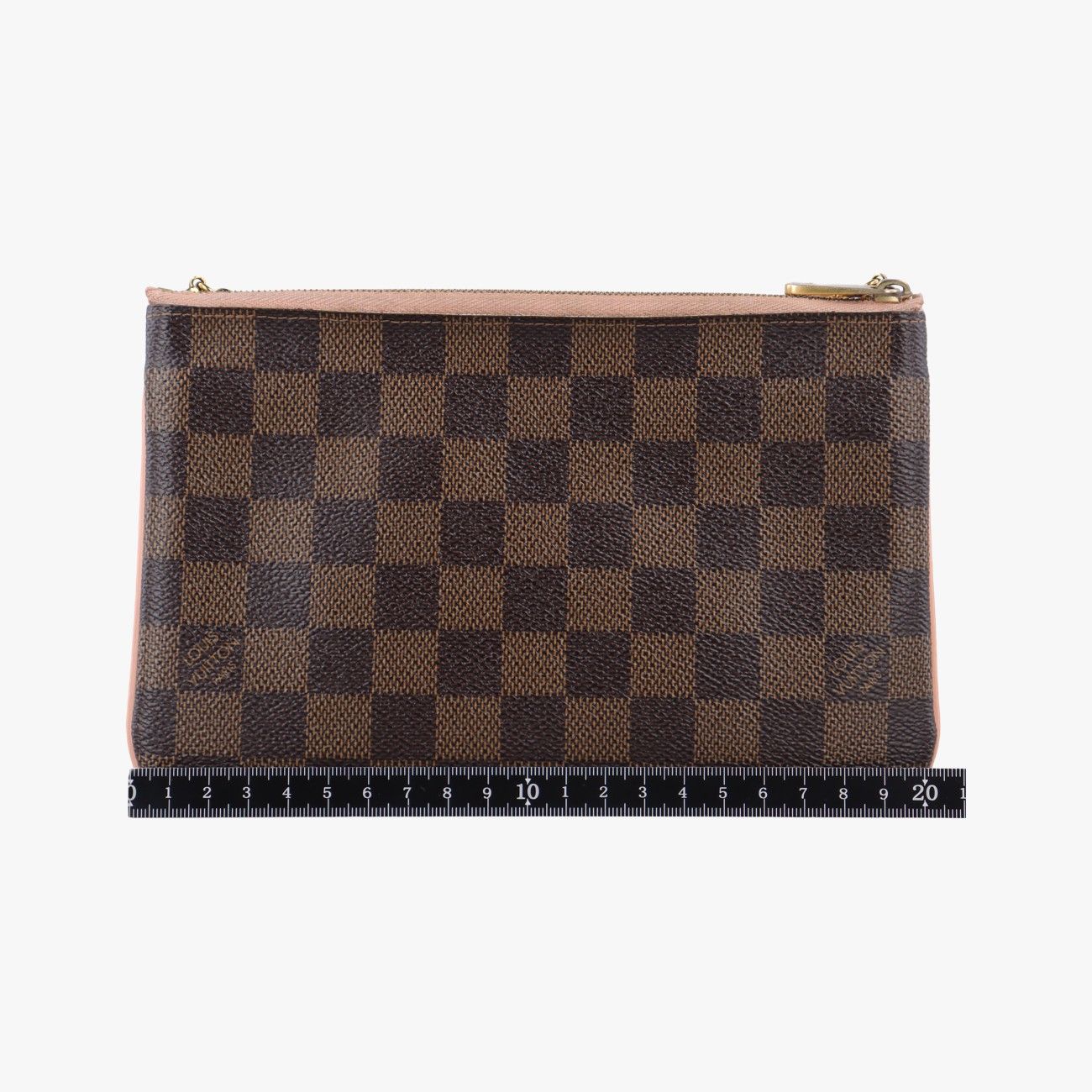 ルイヴィトンLouis Vuittonポシェット ドゥーブルジップエベーヌ×ローズバレリーヌダミエキャンバスN60254MI3179 ICチップ