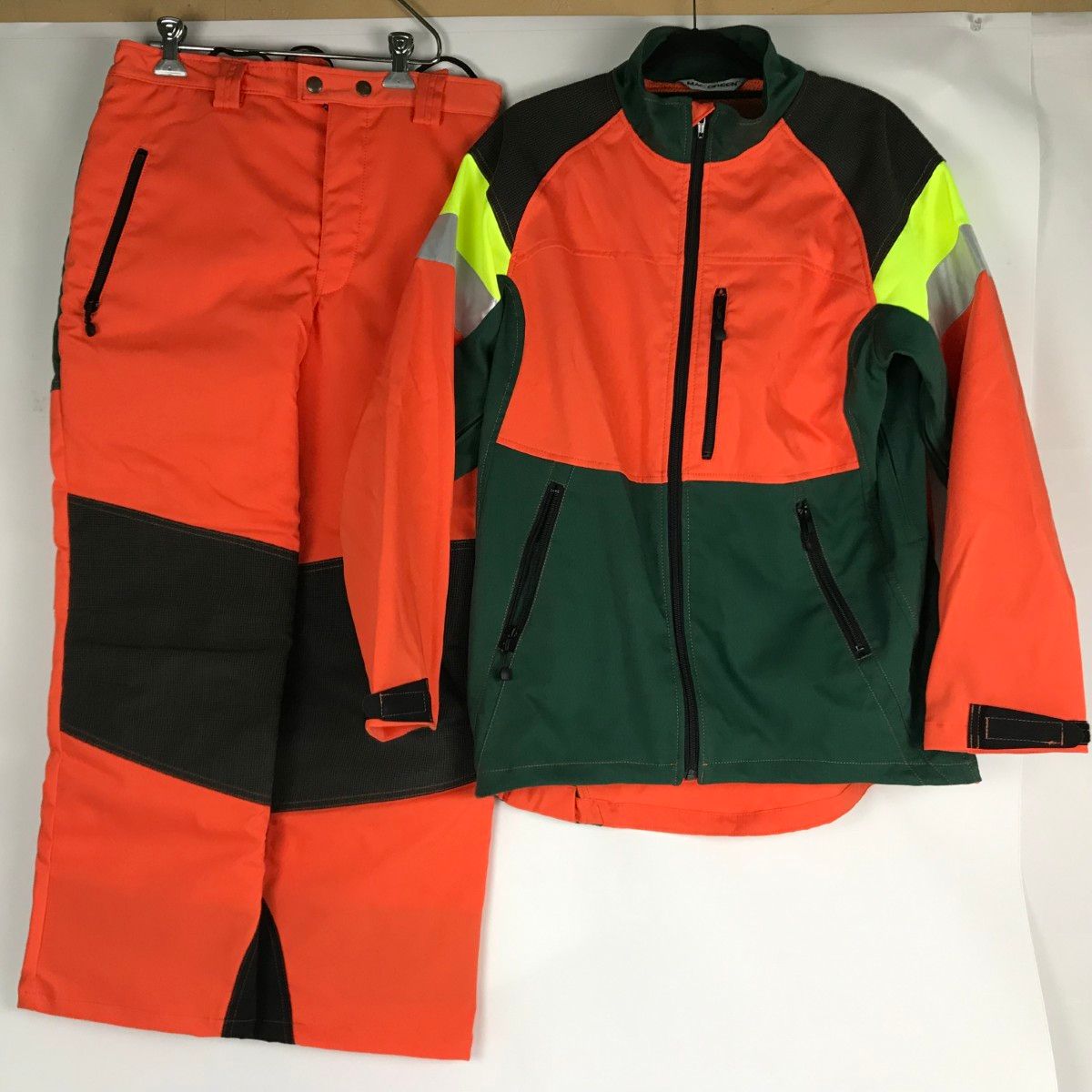 MAC GREEN リンタロウ チェーンソー作業用スーツ セットアップ Mサイズ MT541 MT517 グリーン×オレンジ