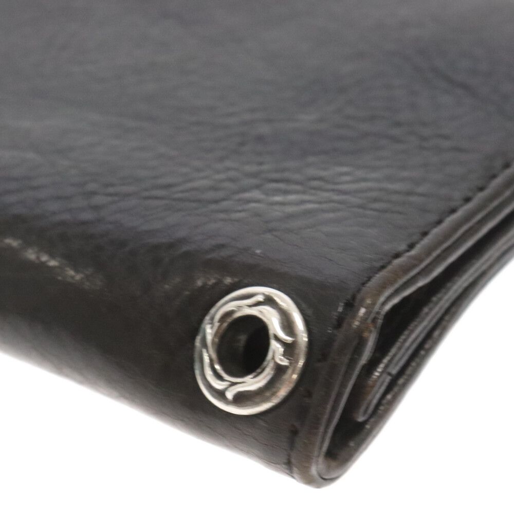 クロムハーツ 1 ZIP フローラルボタン 1ジップ レザー ウォレット CHROME HEARTS クロムハーツ（原本無） 1ZIP STRAP フローラル