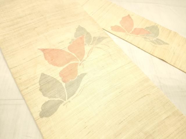 平和屋着物*夏物 九寸名古屋帯 舞葉文 銀糸 DAAX8608cm