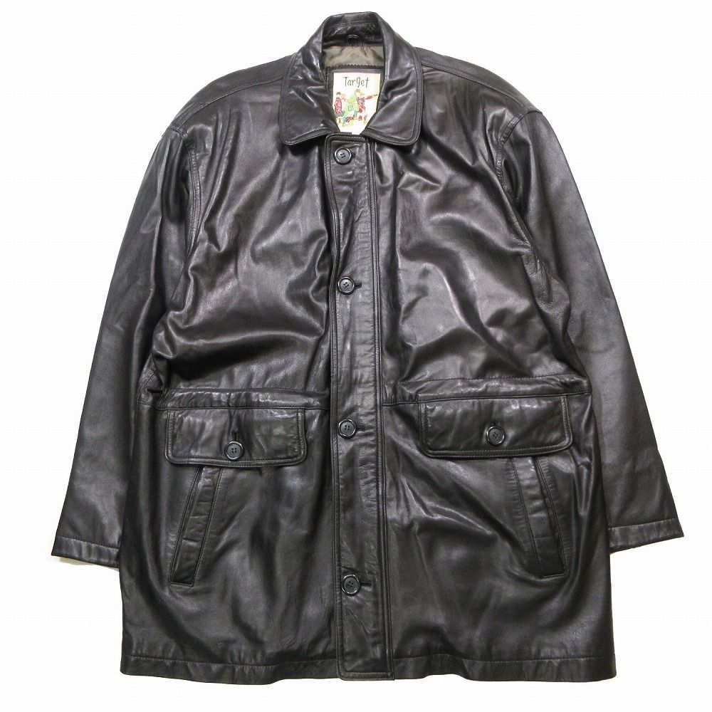 美品☆target/ラムレザージャケット/短丈/ヴィンテージ/大きいサイズ Vintage Target ターゲット ラムレザー ジャケット コート ステン