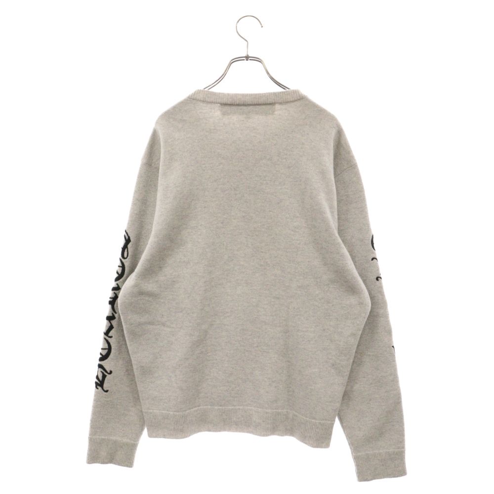 CHRONIC HEARTS 新品同様クロムハーツwool長袖グレーsize L CHROME HEARTS (クロムハーツ) HENRY L/S T-SHIRT BSフレアボタン