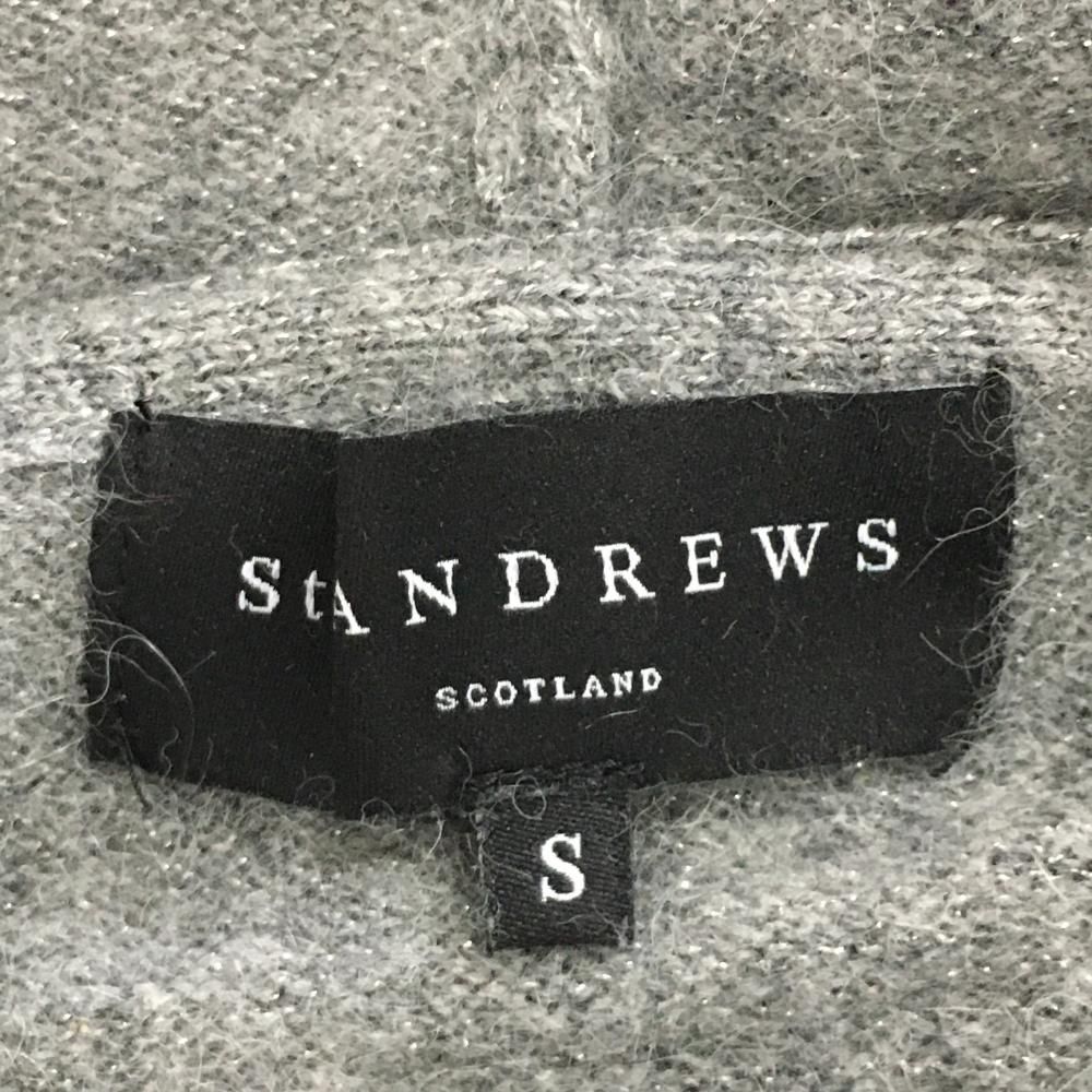 【超美品】セントアンドリュース フード付きセーター グレー ラメ ニット レディース S ゴルフウェア St ANDREWS