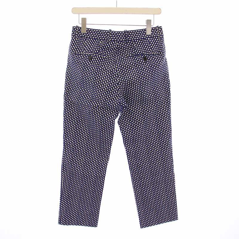 ●良品●マルニ　テーパードパンツ　ネイビー　MARNI マルニ MARNI テーパードパンツ スラックス ジップフライ 総柄