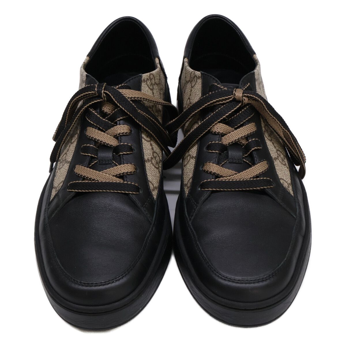 GUCCI グッチ 【美品】386752 GGスプリーム x レザー ローカット