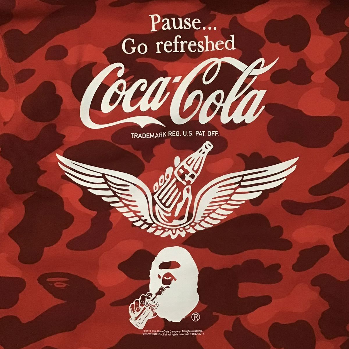 Coca cola Red camo フルジップ パーカー Mサイズ BAPE full zip hoodie a bathing ape エイプ  ベイプ コカコーラ 迷彩 - メルカリ