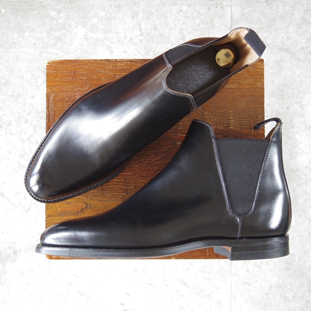クロケット-ジョーンズ 7E 定価￥137 500- サイドゴアブーツ CHELSEA8 341ラスト カーフ 黒 メンズ Crockett-Jones n998