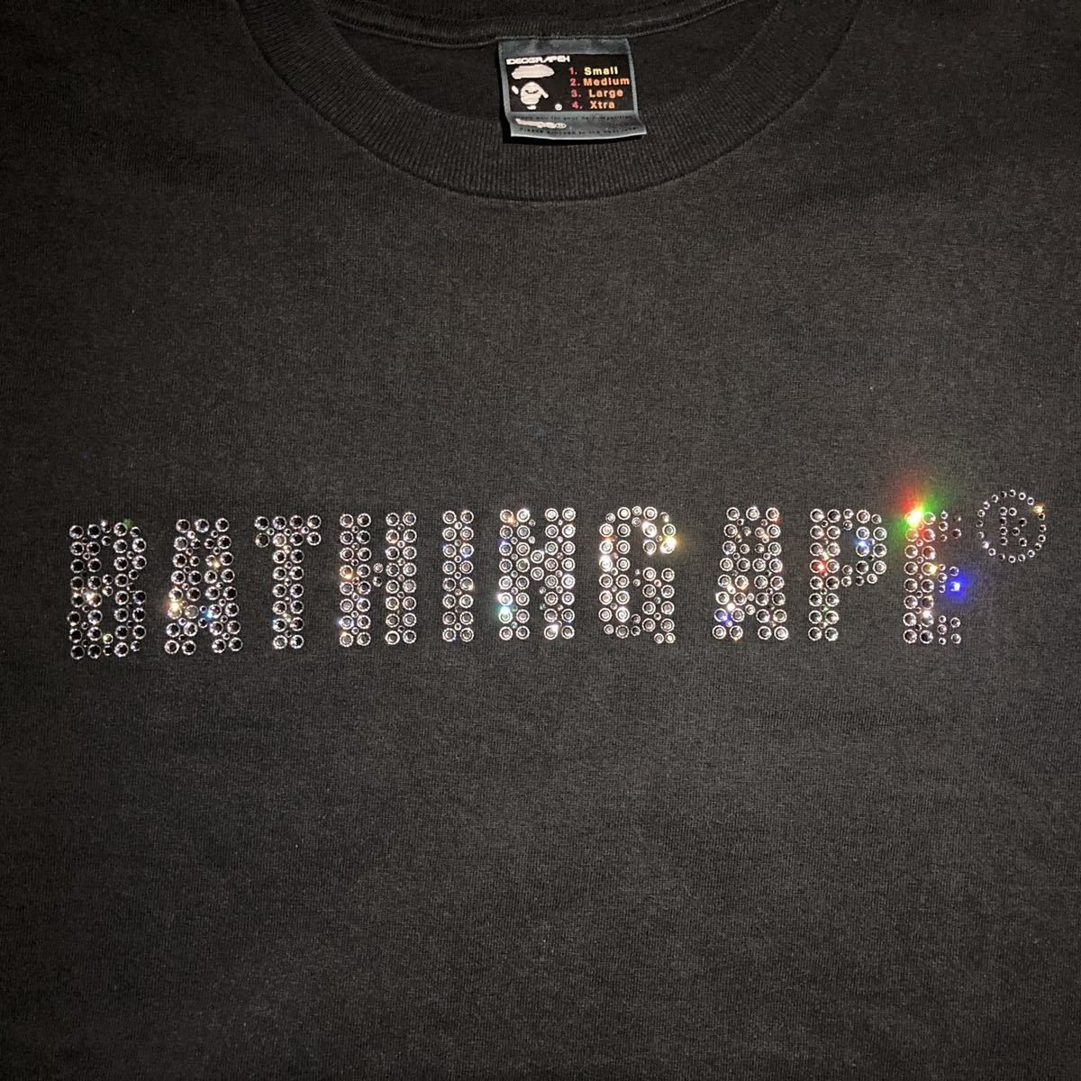スワロフスキー BAPE LOGO Tシャツ Sサイズ ブラック a bathing