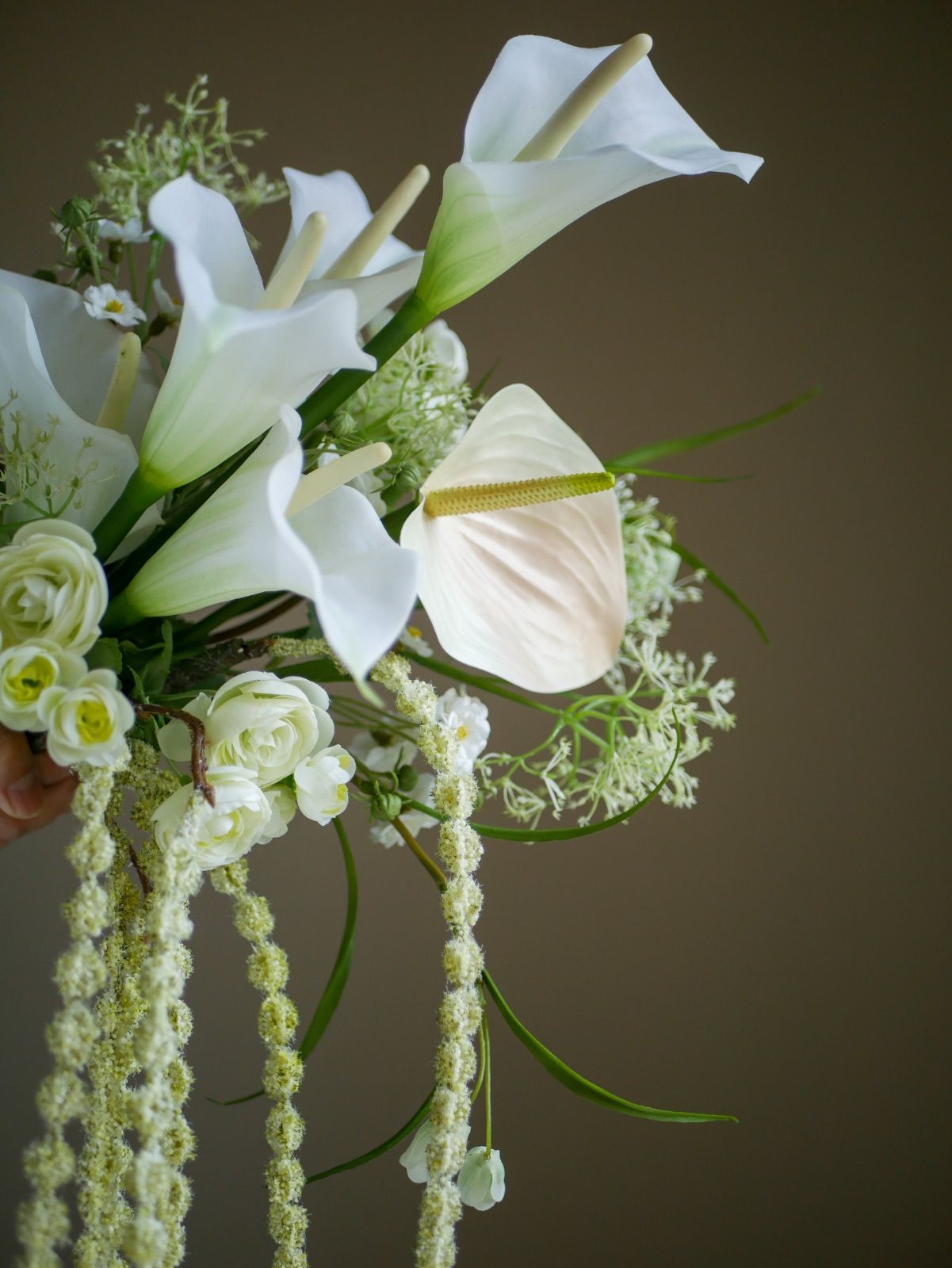 ウェディングブーケ 韓国ブーケ アマランサス 造花ブーケ