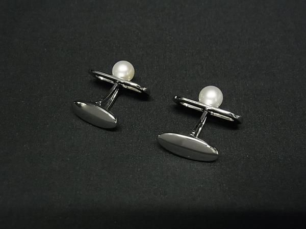 ミキモト カフス 銀製・本真珠【未使用】MIKIMOTO PF311-S MIKIMOTO 新品同様 ミキモト カフス 真珠 パール 6mm シルバー