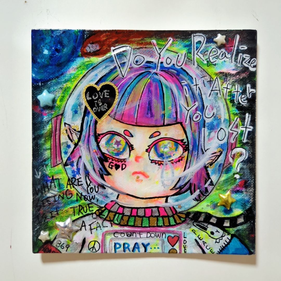 【一点物イラストアート】ヤラなきゃヤラれる【現代アート/イラスト】 一点物ミニアート】Do you realize it after you LOST? - メルカリ