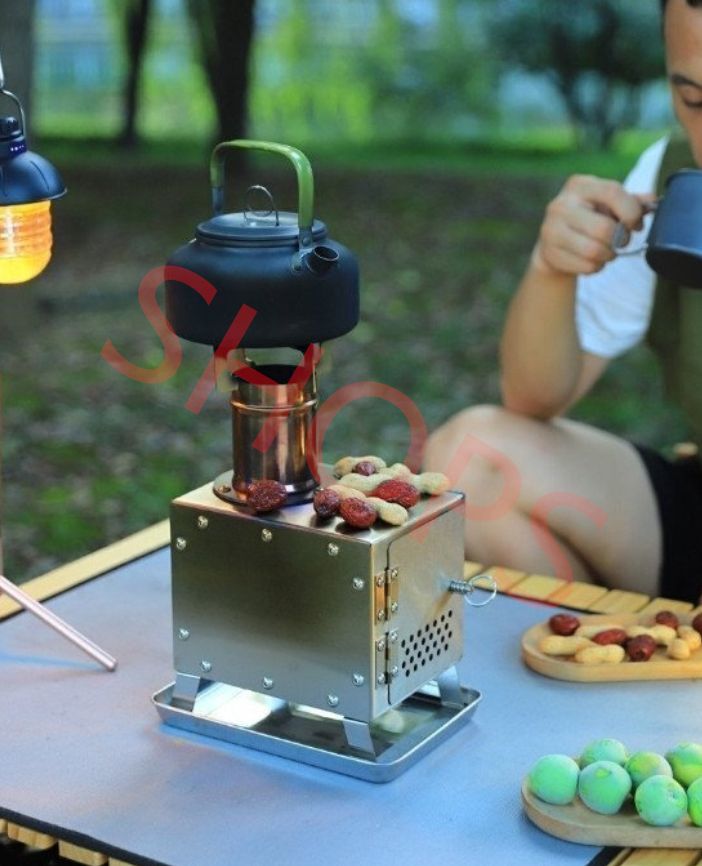 新入荷◇薪ストーブ ソロテント調理 コーヒー 煙突付き 小型テーブル