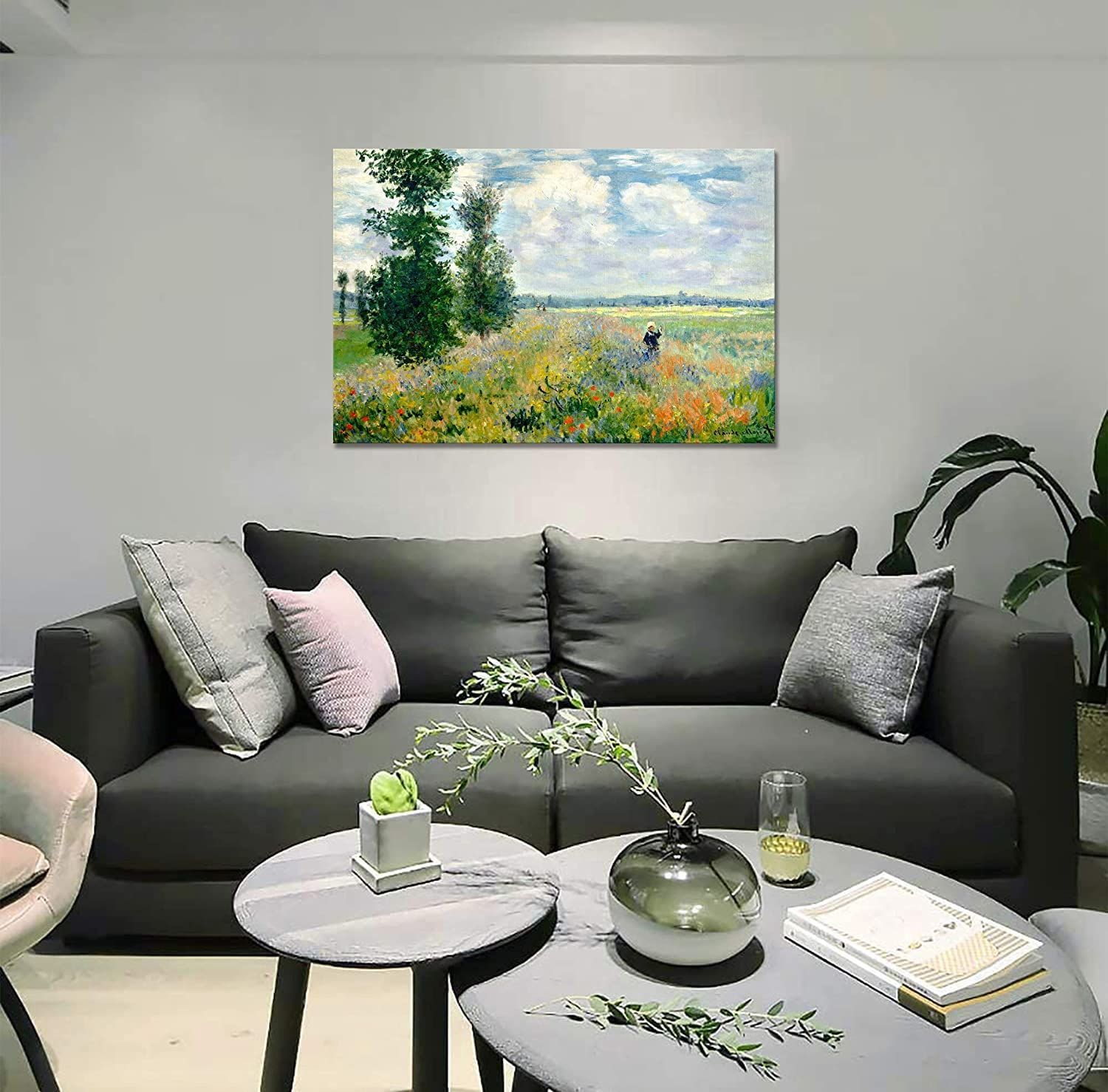 特価商品】風景画 印象派 絵画 油絵 複製画 風景 ポピー畑