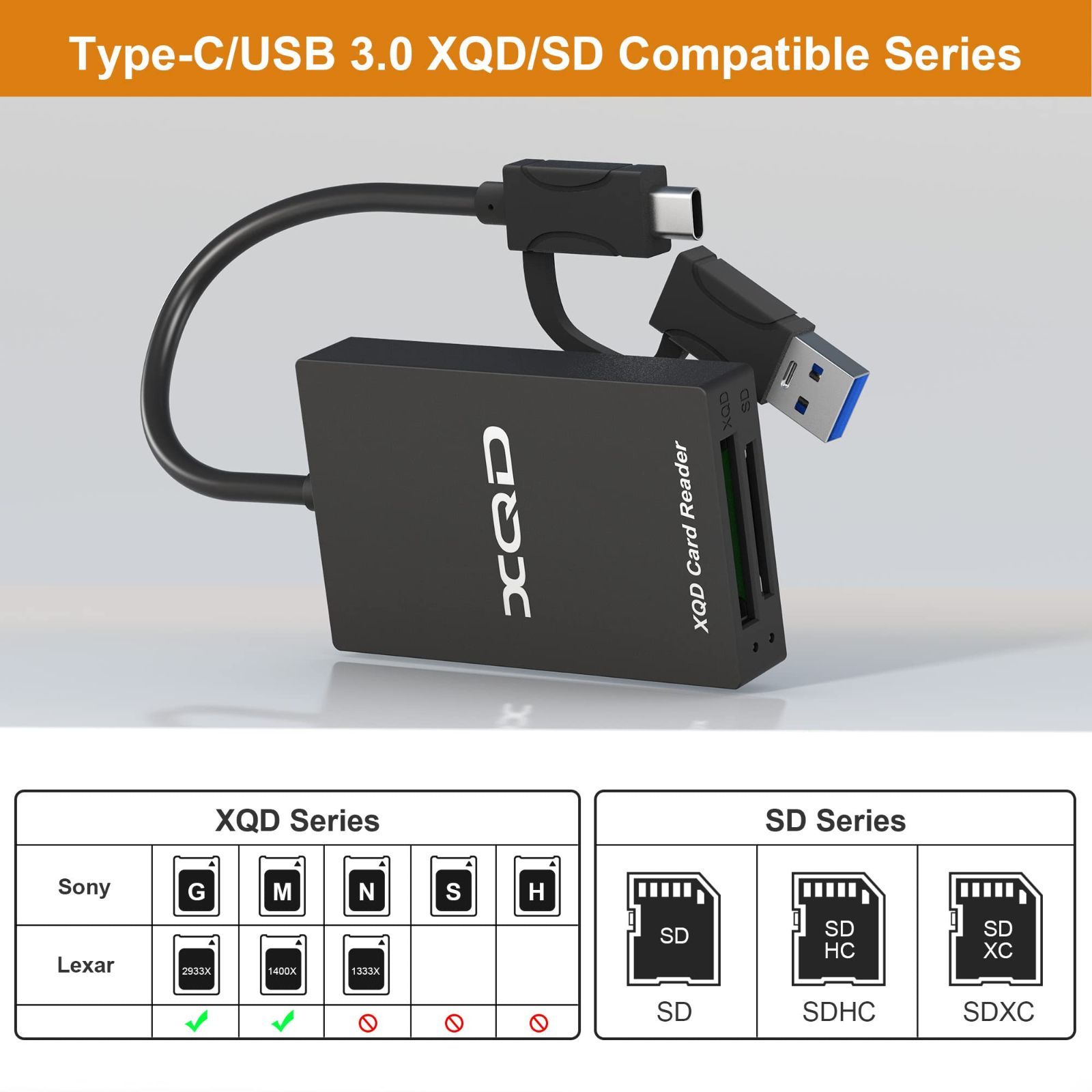 Amazon.co.jp: USB C XQDカードリーダー、レキサー XQD カード
