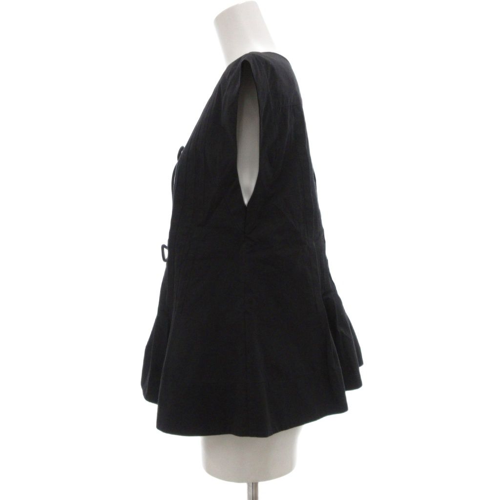  アダムエロペ Adam et Rope 25 AW タックフ ジレブラウス 前後2 WAY F ブラック UO 半袖 シャツ ブラウス