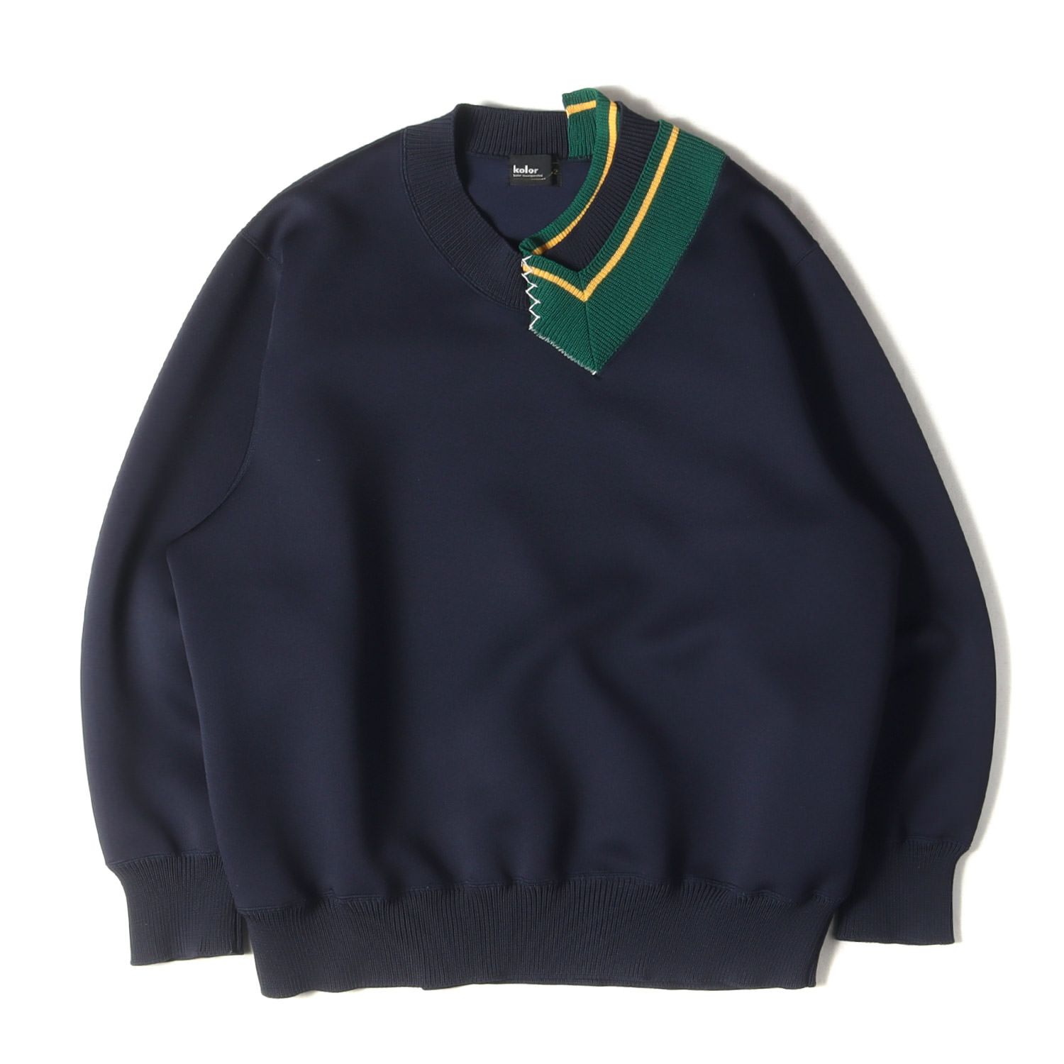 20SS kolorカラー エステルヤーン ドッキング ニット