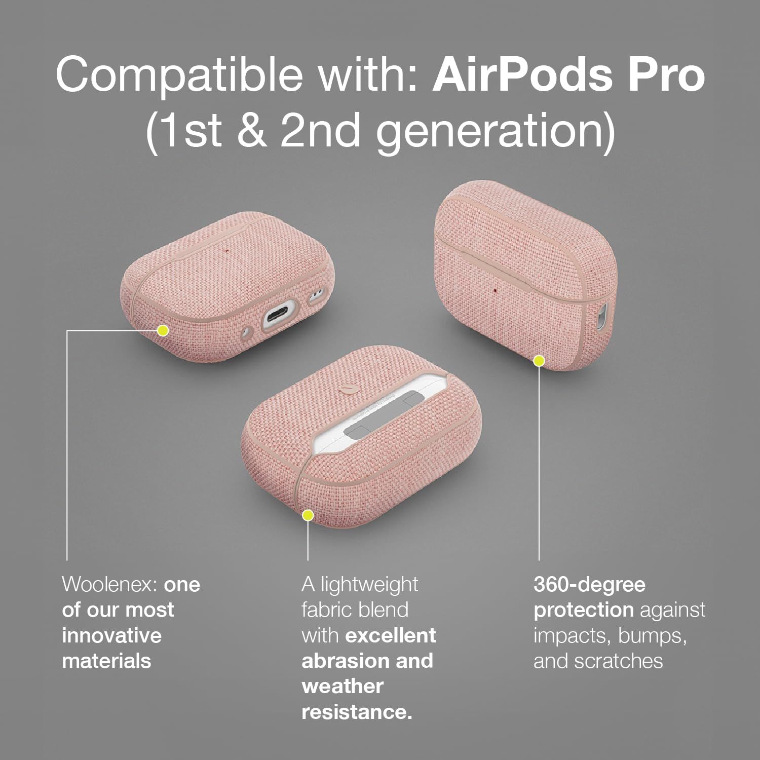 Incase Woolenex AirPods Pro(第1世代&第2世代)用ケース ブラッシュ