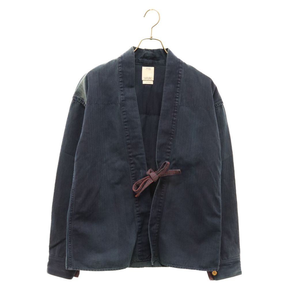 VISVIM (ヴィスヴィム) 15SS 仙台店限定 LHAMO SHIRT C/LI HERRINGBONE ラモ ヘリンボーン 羽織長袖シャツ ネイビー 0115305011006