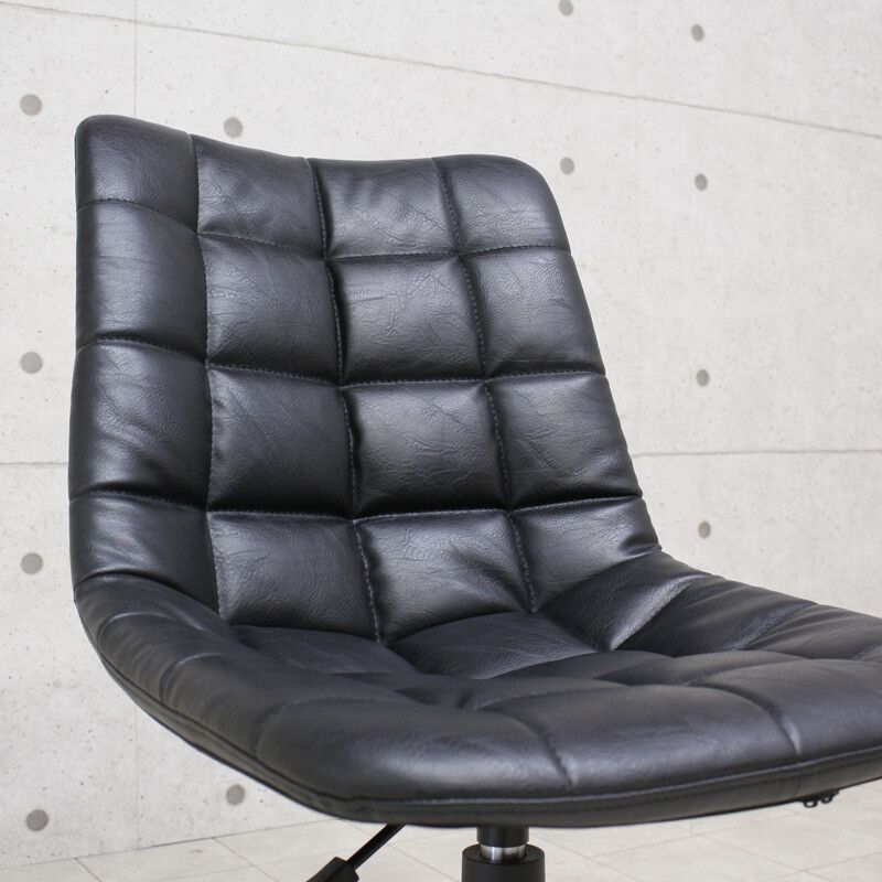 レザー調 ワークチェア ブラック アンティーク オフィスチェア チェア MARWIL-DEMENAGEMENTS_CH