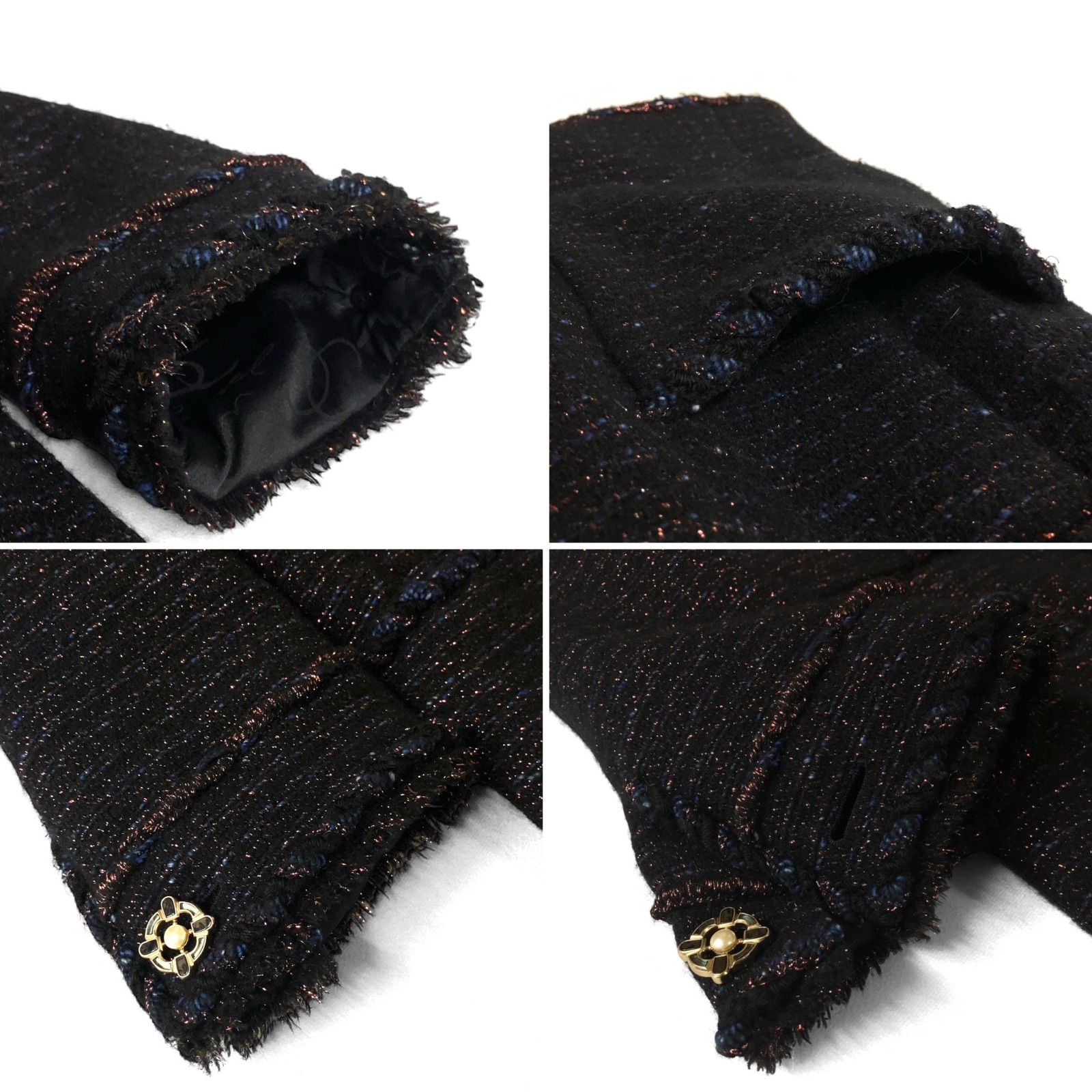 CHANEL 美品CCラメ　グリポア　カシミヤニットコート CHANEL 美品CCラメグリポアカシミヤニットコート