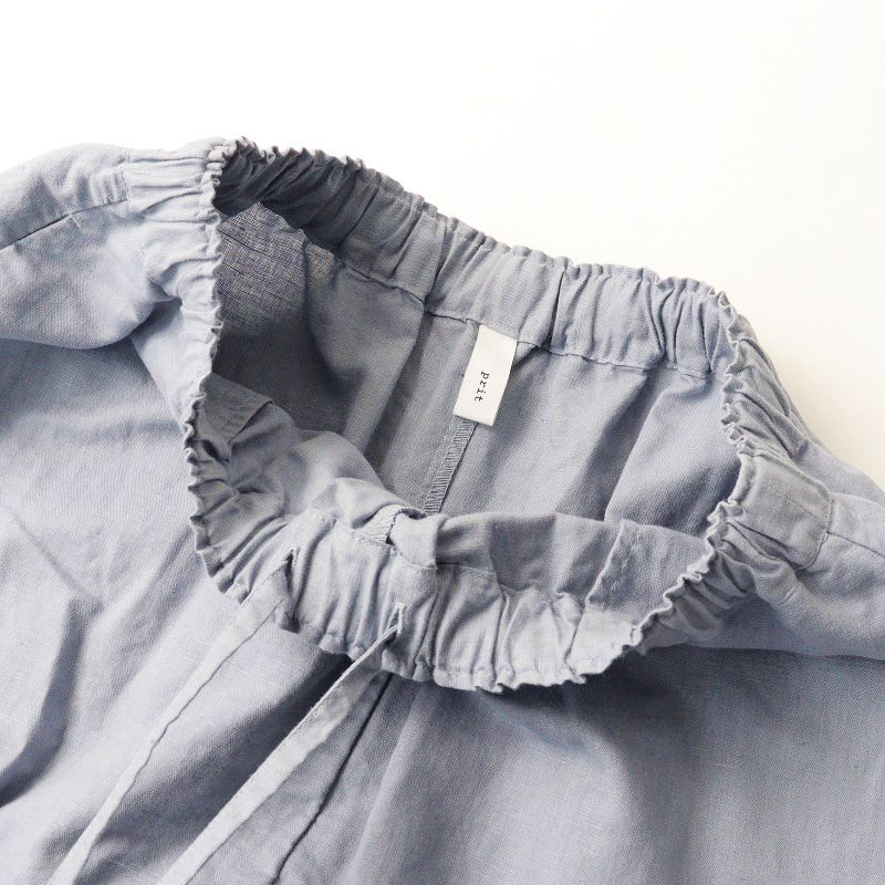 美品 プリット prit 製品染め リネンコットンサルエルパンツ/ライト