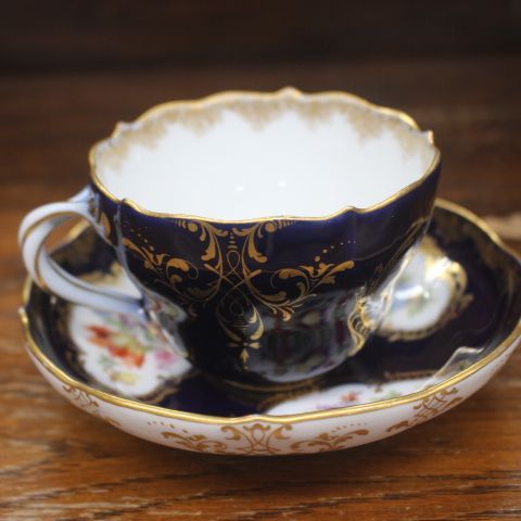 極上 マイセン Meissen ボタン剣 カップ＆ソーサー コバルト