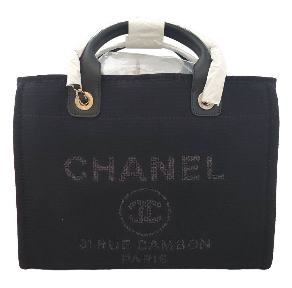 【国内直営店】【新品・希少サイズ・レアカラー】シャネル　CHANEL　シャネル スモールショッピングバッグ　ドーヴィル　2way キャンパス　ブラック　 ICタグ