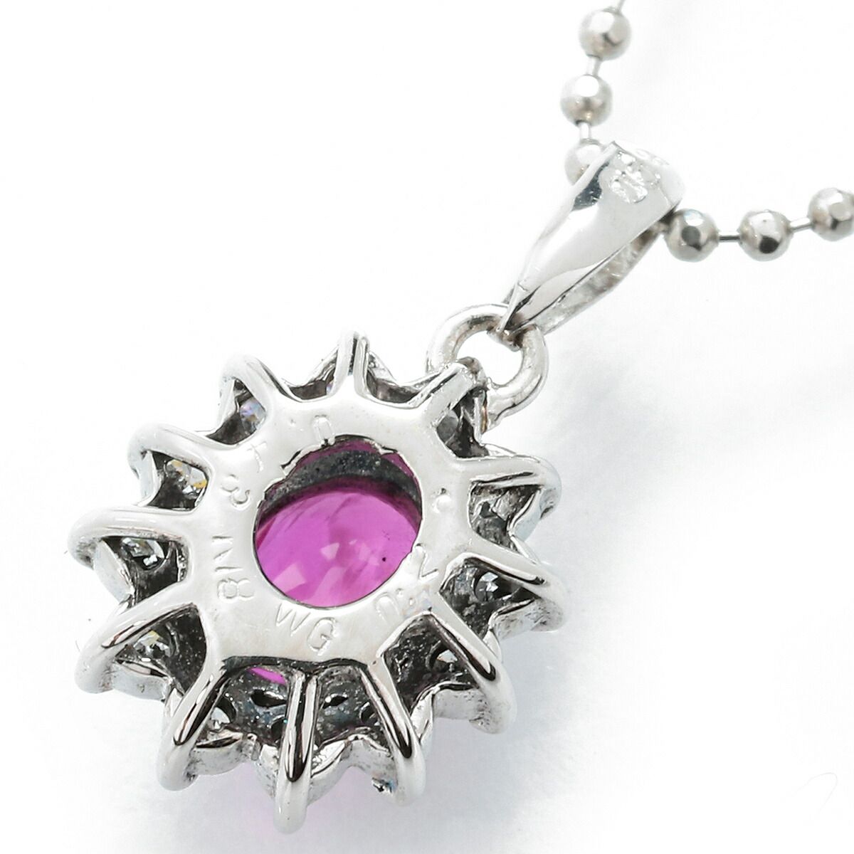 ペンダントネックレス ルビー 0.43ct ダイヤモンド Pt850 中古  