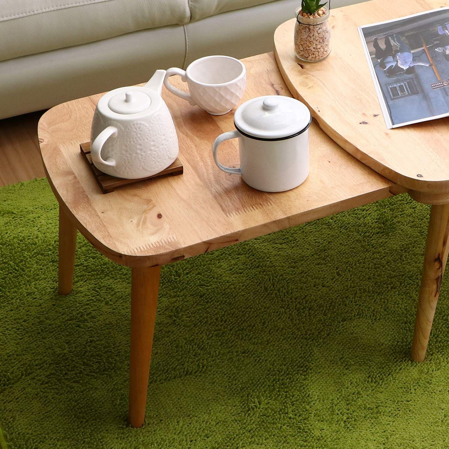 ナチュラル 天然木 幅70~120×奥行50×高さ34cm スライド式 売れ筋 SLIDE