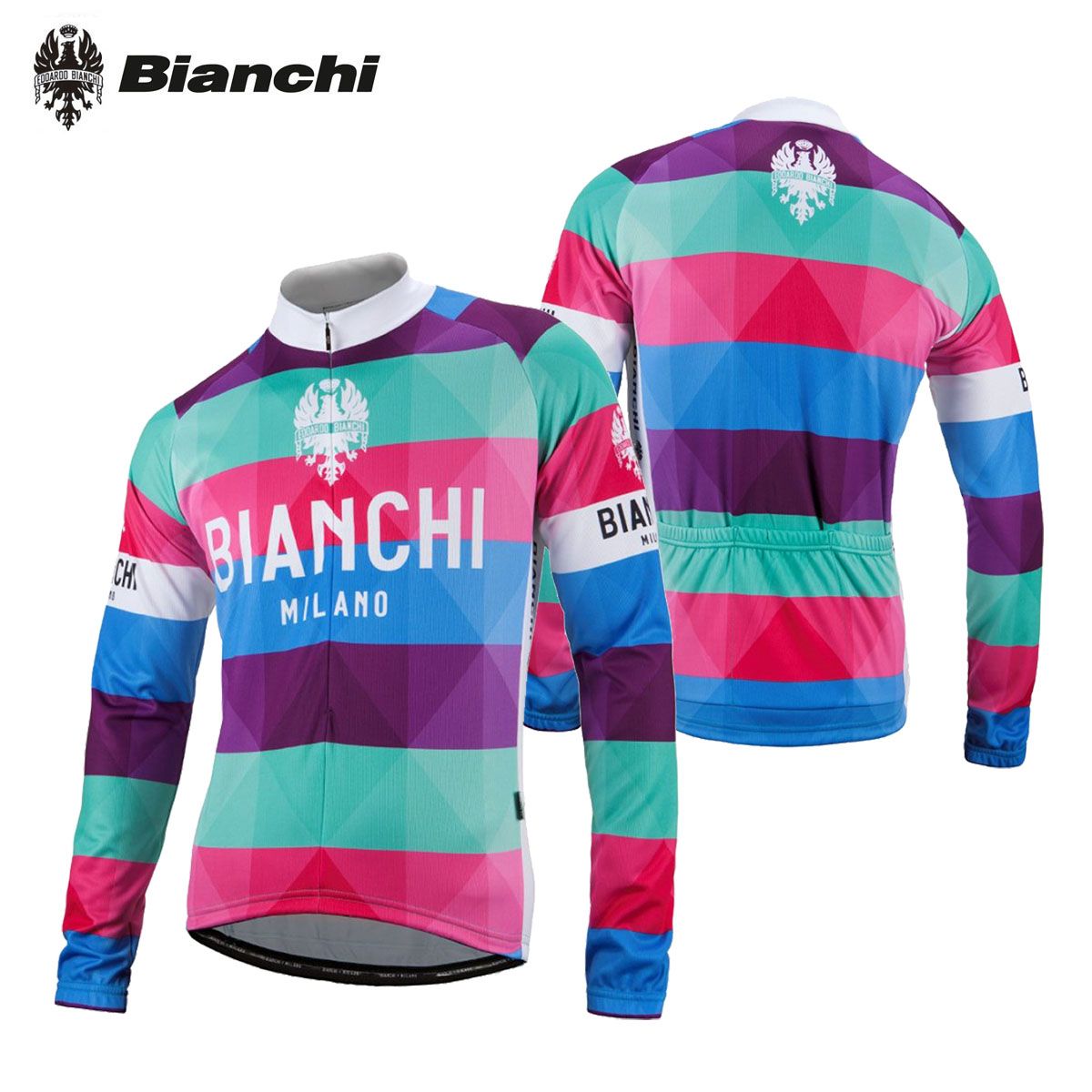 Bianchi - Bianchi ビアンキ★サイクルジャージ上下セット★長袖 新品】BIANCHI MILANO Leggenda ビアンキ ミラノ 長袖ジャージ