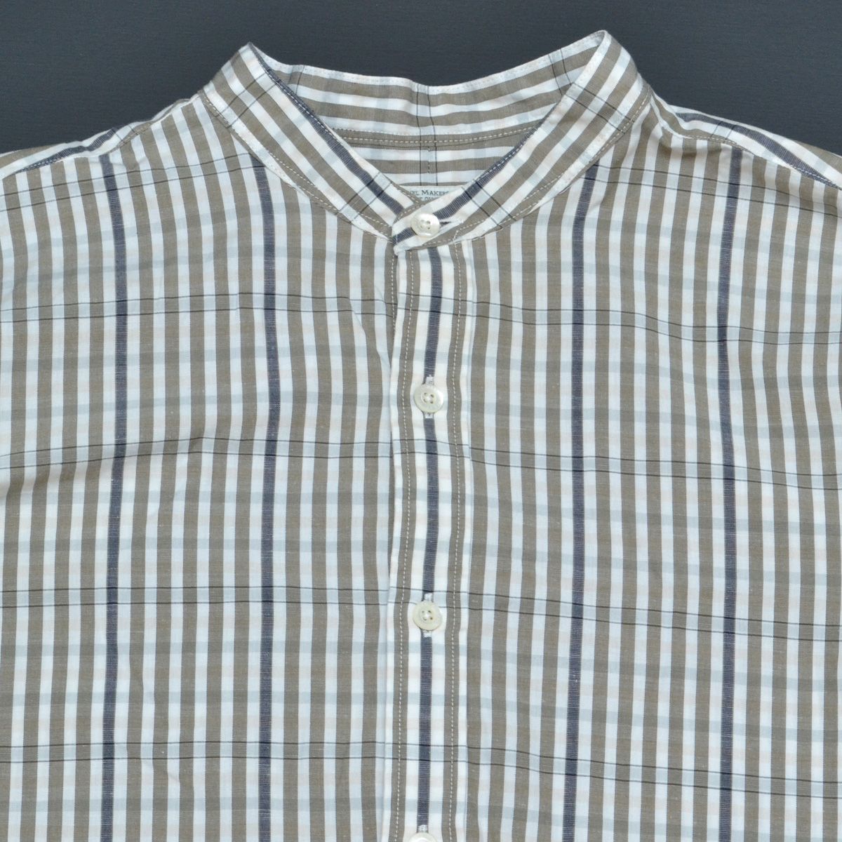 PHIGVEL フィグベル BAND COLLAR CHECK LONG SHIRT バンドカラー