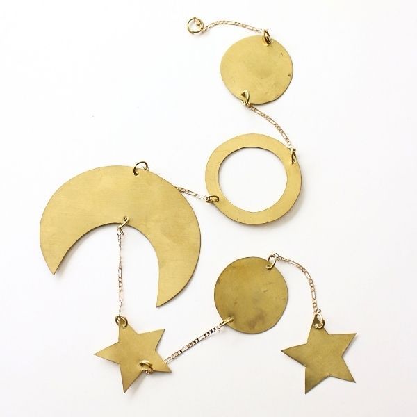 ガーランド おしゃれ 飾り 壁飾り オーナメント 北欧 真鍮 ブラス ワイヤー ブラスガーランド moon＆star