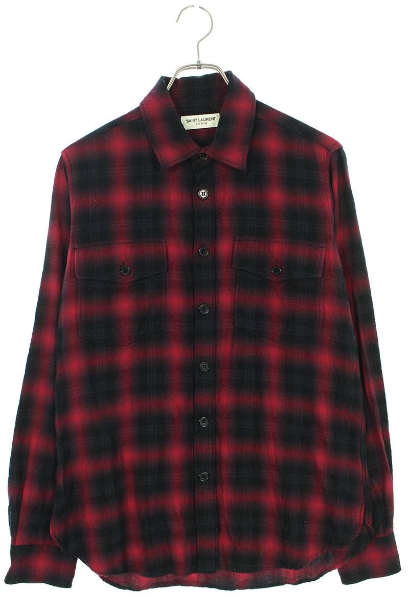 サンローランパリ 16AW 407723 Y826L オンブレチェック長袖シャツ