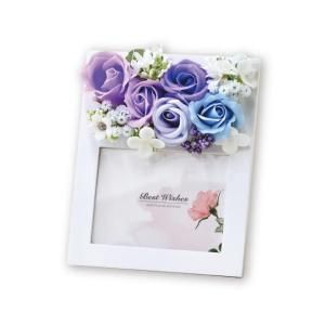 3営業日で発送 ソープフラワー 4カラー ウッドフォトフレーム 24個アソート KF PK PU YE 色指定可 S-179YE 入数 24