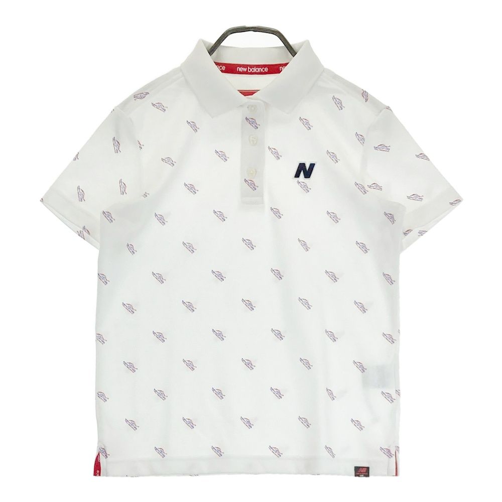 サイズ：0 NEW BALANCE GOLF ニューバランス  半袖ポロシャツ スニーカー総柄 ホワイト系 [240101462585] ゴルフウェア レディース ストスト サイズ：0 NEW BALANCE GOLF ニューバランス 半袖ポロシャツ 総