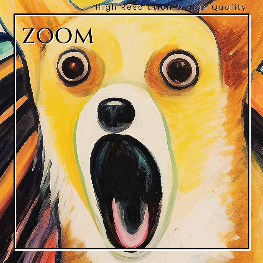 The Scream Dog - ウェルシュコーギー犬 No.1】ムンク 叫び アート