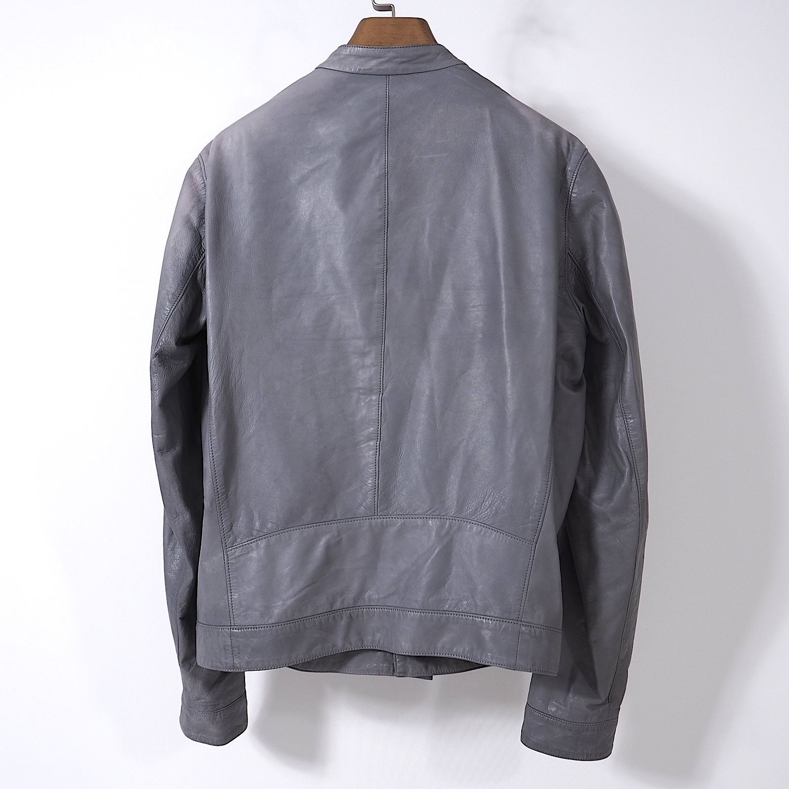 セラファン SERAPHIN ラムレザー ライダース ジャケット 46 グレー 