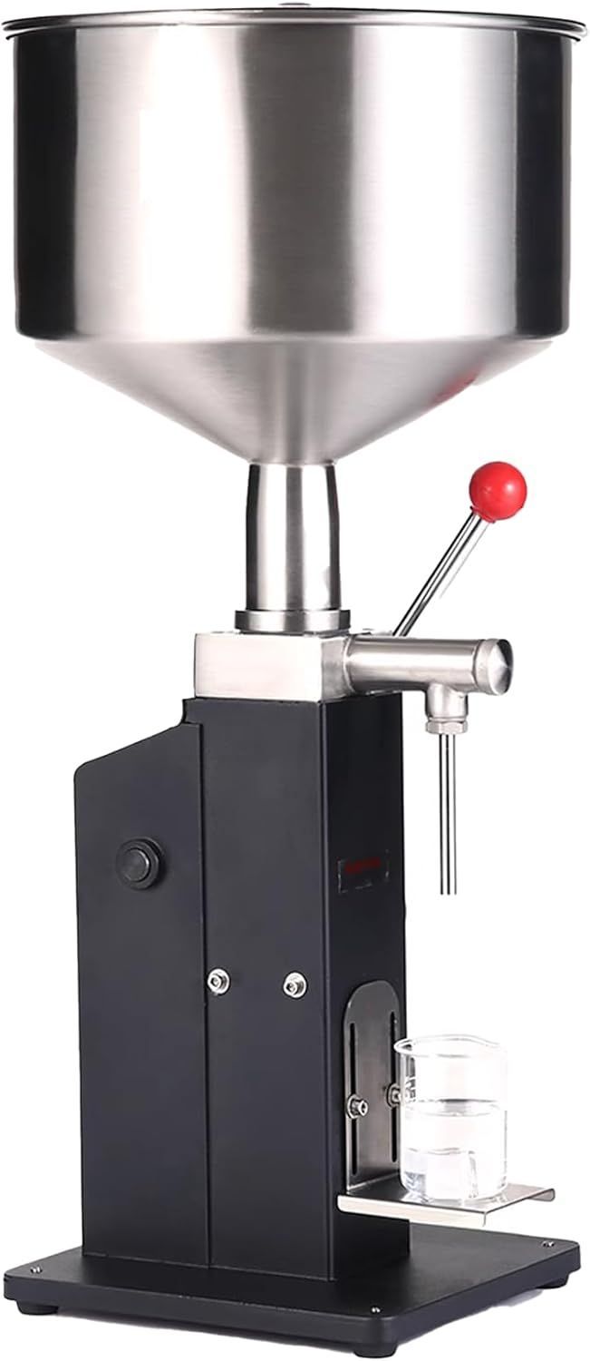 手動液体充填機 5-60ml ペースト充填機 定量小型充填機 卓上型 ステンレス 液体 粘体両用 押し式充填機 液体充填機