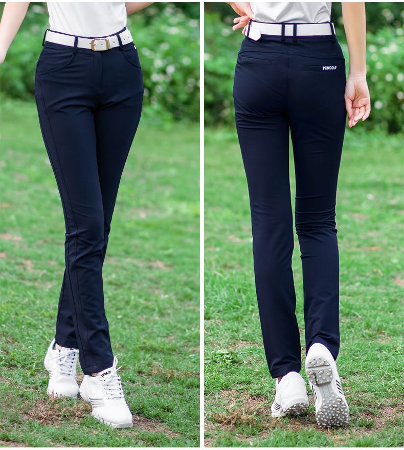 ゴルフパンツ レディース ゴルフウェア ストレッチ 美脚 脚長