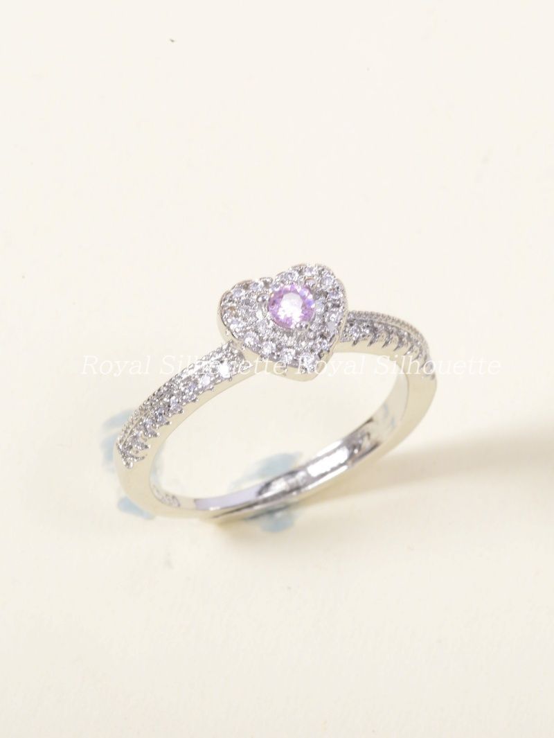 リング 指輪 シルバー ハート ジルコン風 ジルコニア風 フリーサイズ 個性的 レディース ジュエリー 大人かわいい デイリー ナチュラルスタイル イベント パーティー ガーリー